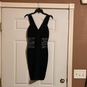 XOXO Black Sleeveless V-Neck Bodycon Cocktail Dress